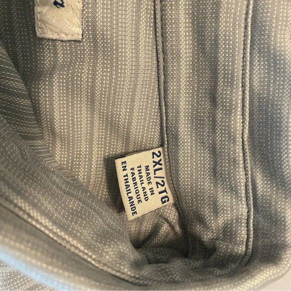 Tommy Bahama mens big and tall supima polyester cotton polo 2XL XXl gray stripe - Picture 8 of 9